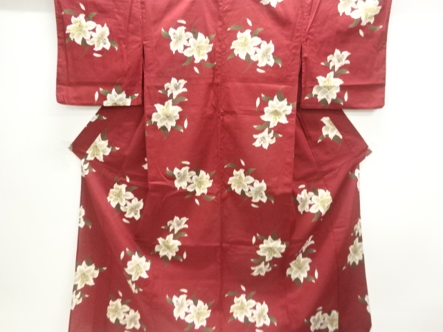 JAPANESE KIMONO / YUKATA / COTTON / KOBAI / FLOWER